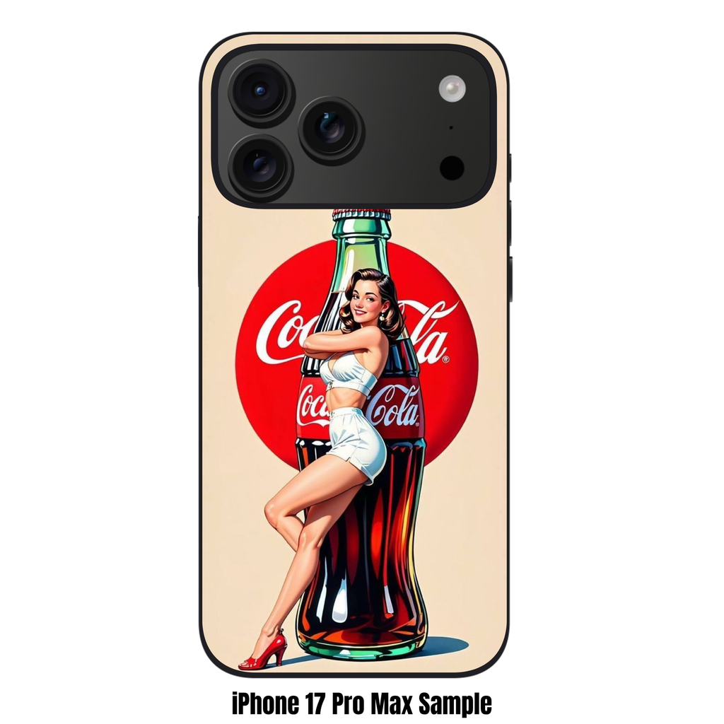 Coca Cola Phone Case For iPhone Samsung Galaxy Pixel - Vintage Style Coca Cola Pin Up Girl Art