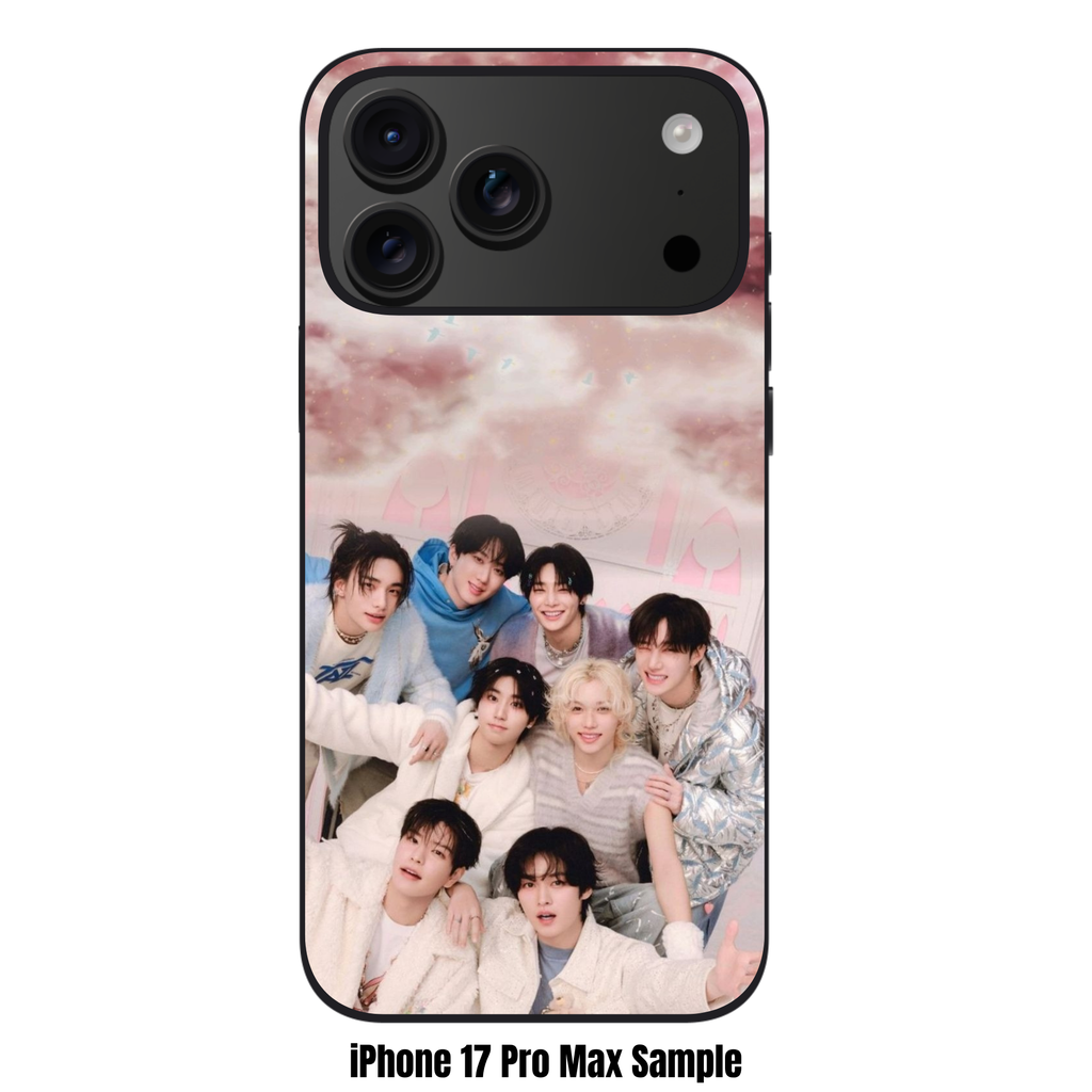 Stray Kids Phone Case For iPhone Samsung Galaxy Pixel - Stray Kids Members Group Photo Under Pink Cloudy Sky