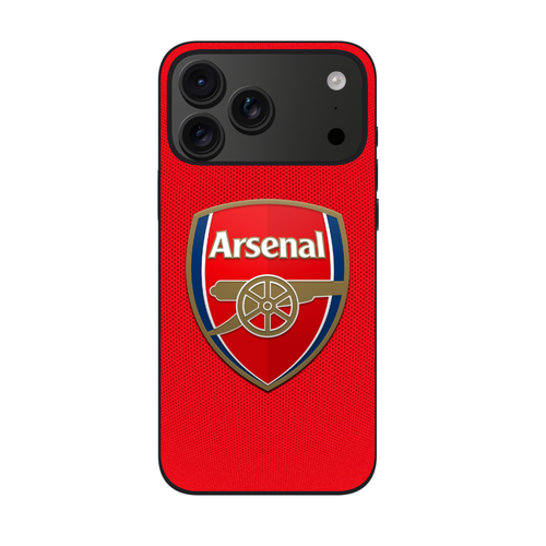 Arsenal FC Phone Case For iPhone Samsung Galaxy Pixel - Arsenal FC Logo On Mesh Red Background
