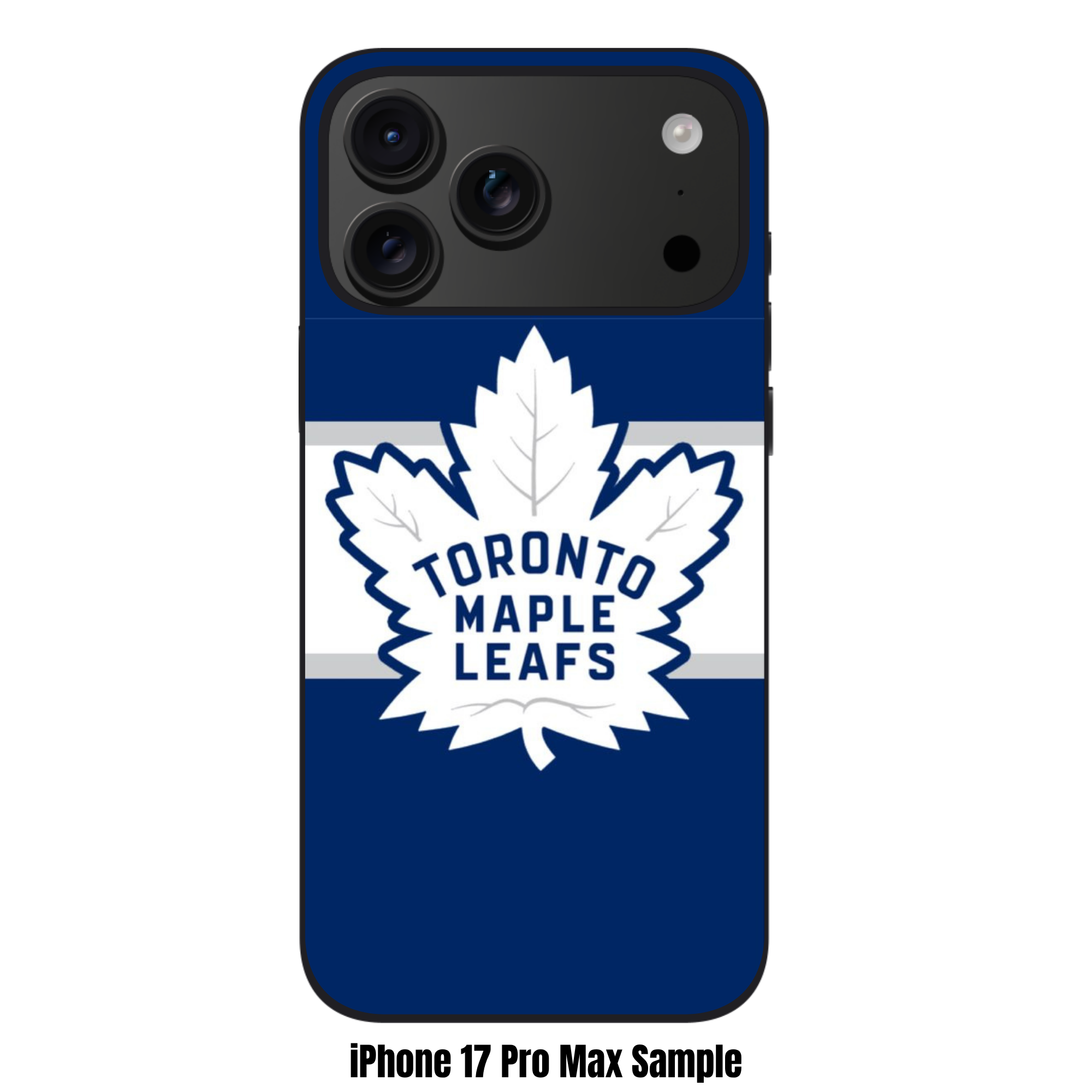 NHL Toronto Maple Leafs Phone Case For iPhone Samsung Galaxy Pixel - Toronto Maple Leafs Logo On Navy Blue Background With White Stripes