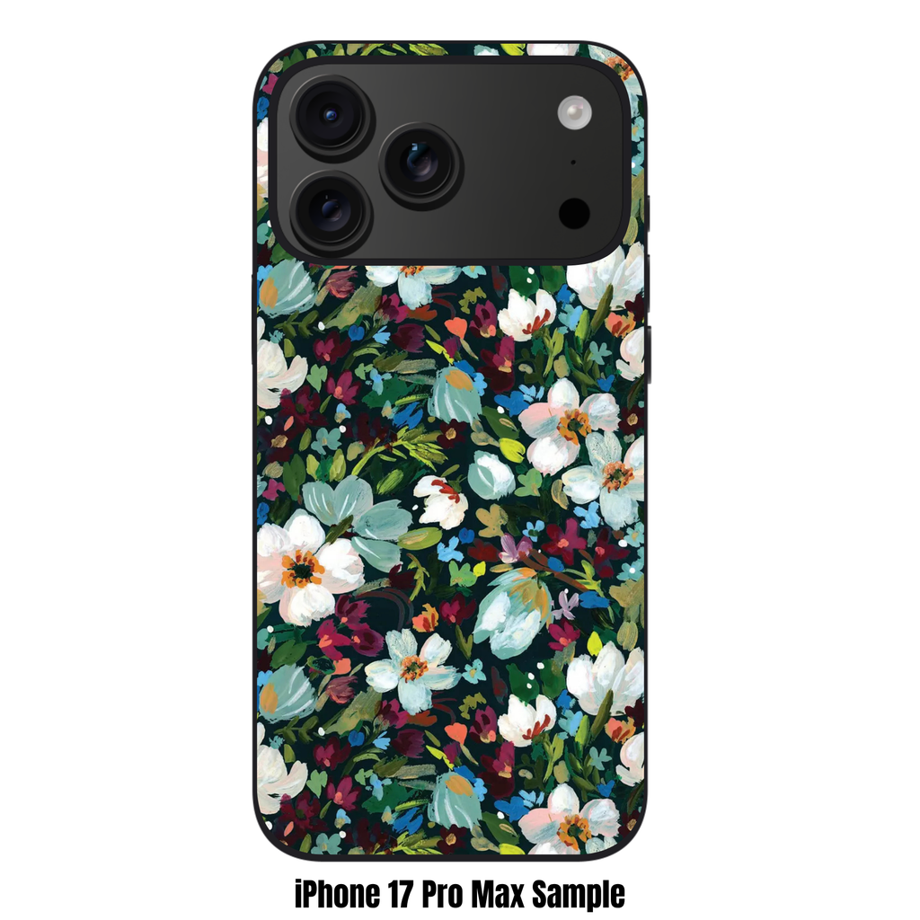 Floral Pattern Phone Case For iPhone Samsung Galaxy Pixel - Dark Impressionist Painted Floral Pattern