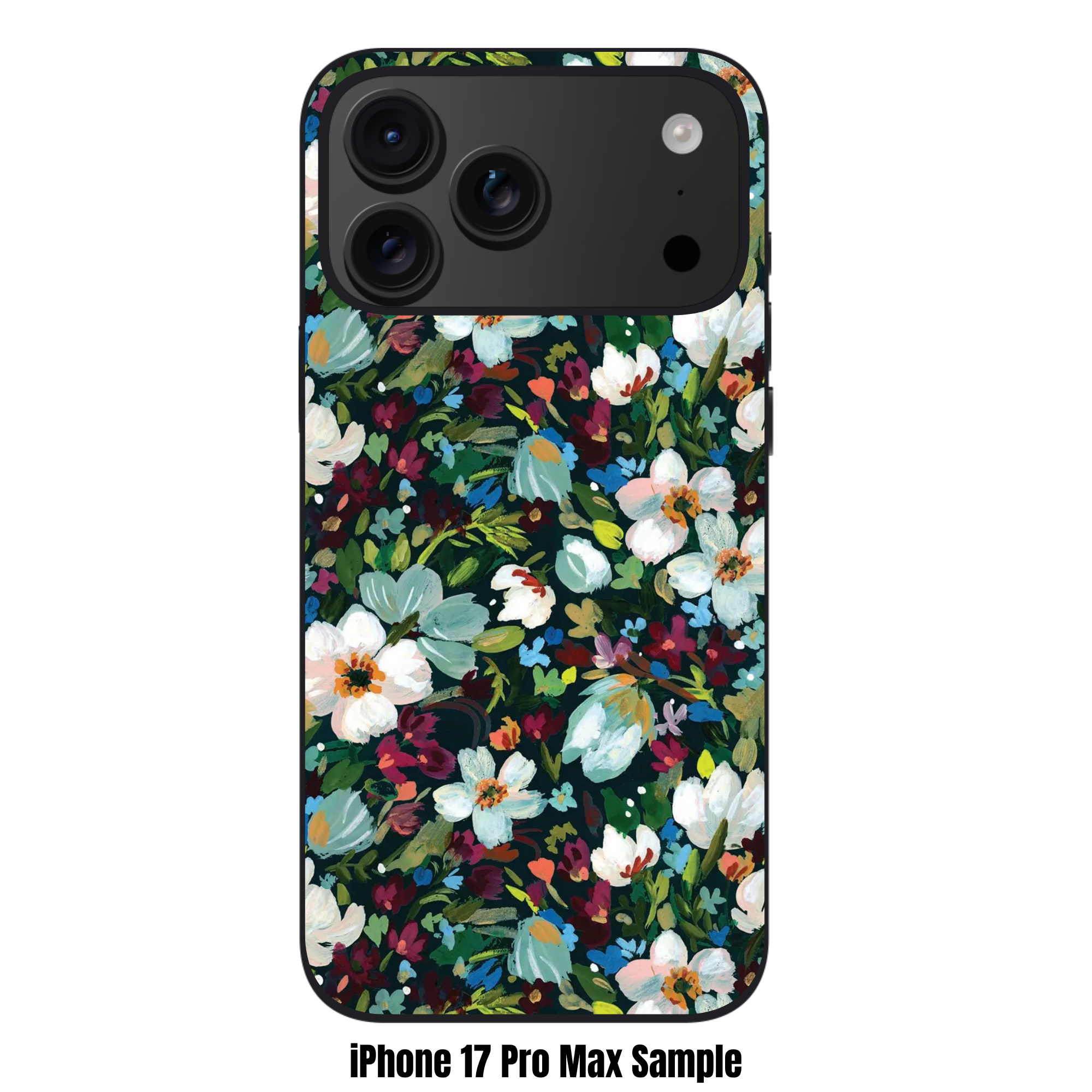 Floral Pattern Phone Case For iPhone Samsung Galaxy Pixel - Dark Impressionist Painted Floral Pattern