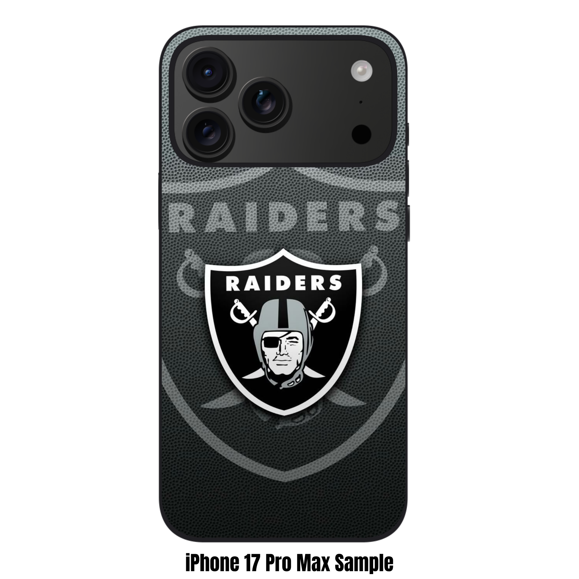 NFL Las Vegas Raiders Phone Case For iPhone Samsung Galaxy Pixel - Las Vegas Raiders Shield And Wordmark On Football Texture Background