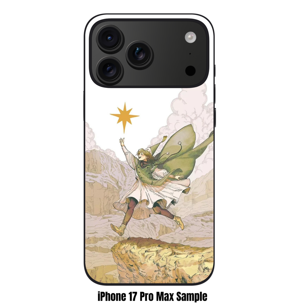 Witch Hat Atelier Coco Phone Case For iPhone Samsung Galaxy Pixel - Coco Leaping On Cliffside Reaching For Star On White Background