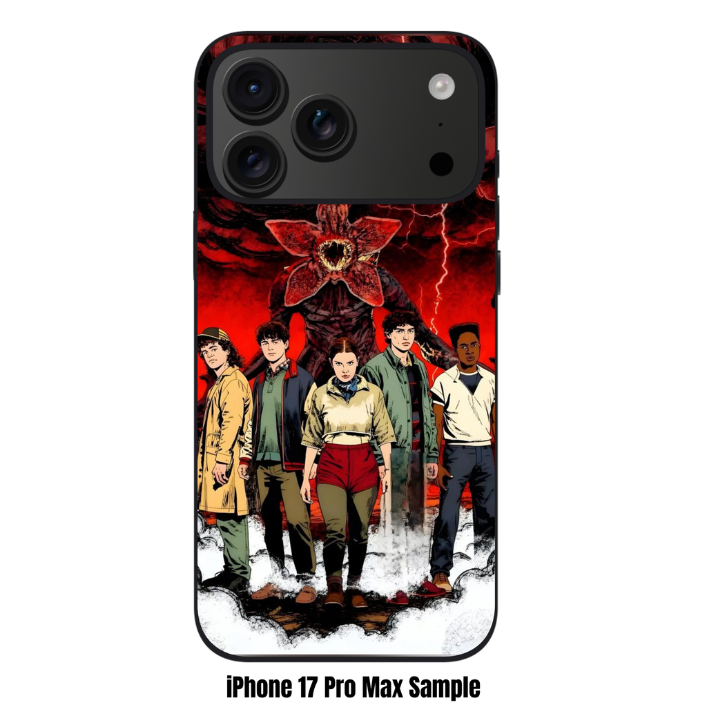 Stranger Things Phone Case For iPhone Samsung Galaxy Pixel - Stranger Things Hawkins Heroes And Demogorgon Art