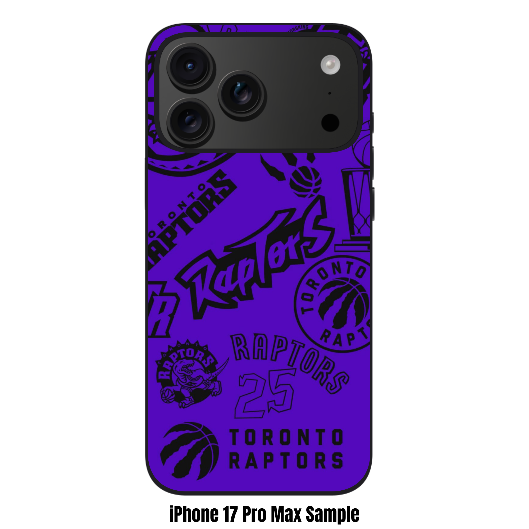 NBA Toronto Raptors Phone Case For iPhone Samsung Galaxy Pixel - Toronto Raptors Various Logos And Wordmarks On Purple Background