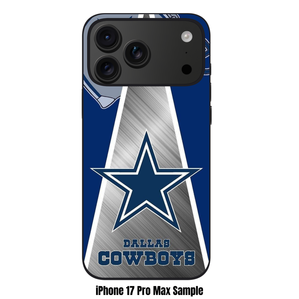 NFL Dallas Cowboys Phone Case For iPhone Samsung Galaxy Pixel - Dallas Cowboys Logo On Silver Metallic Triangle Background