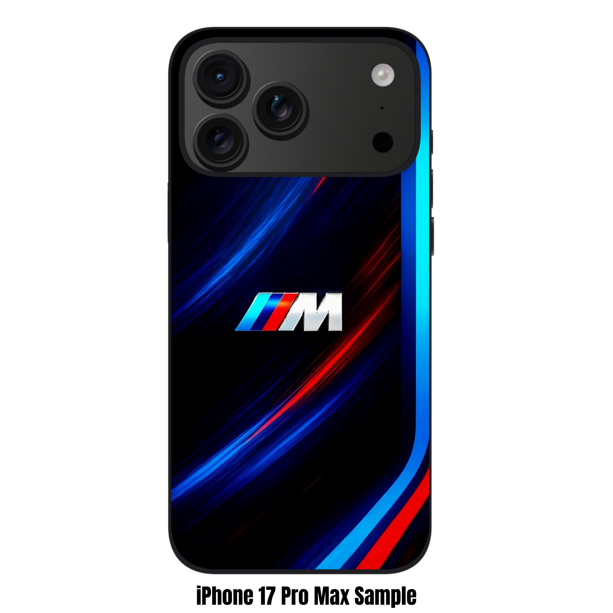 BMW Phone Case For iPhone Samsung Galaxy Pixel - BMW M Logo And Neon Stripes On Black Background