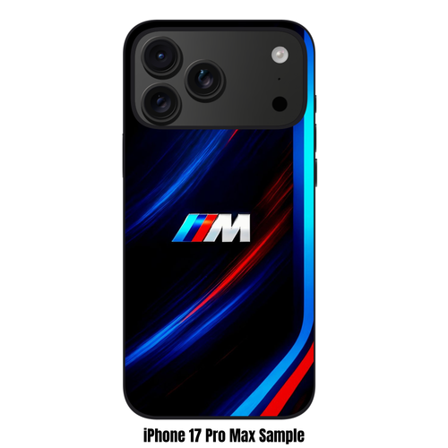 BMW Phone Case For iPhone Samsung Galaxy Pixel - BMW M Logo And Neon Stripes On Black Background
