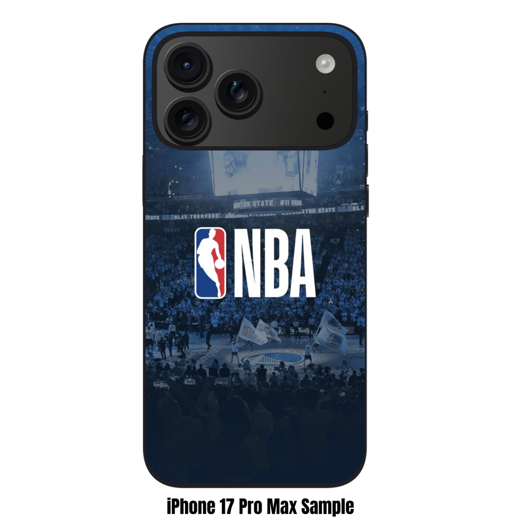 NBA Phone Case For iPhone Samsung Galaxy Pixel - NBA Logo On Blue Arena Background