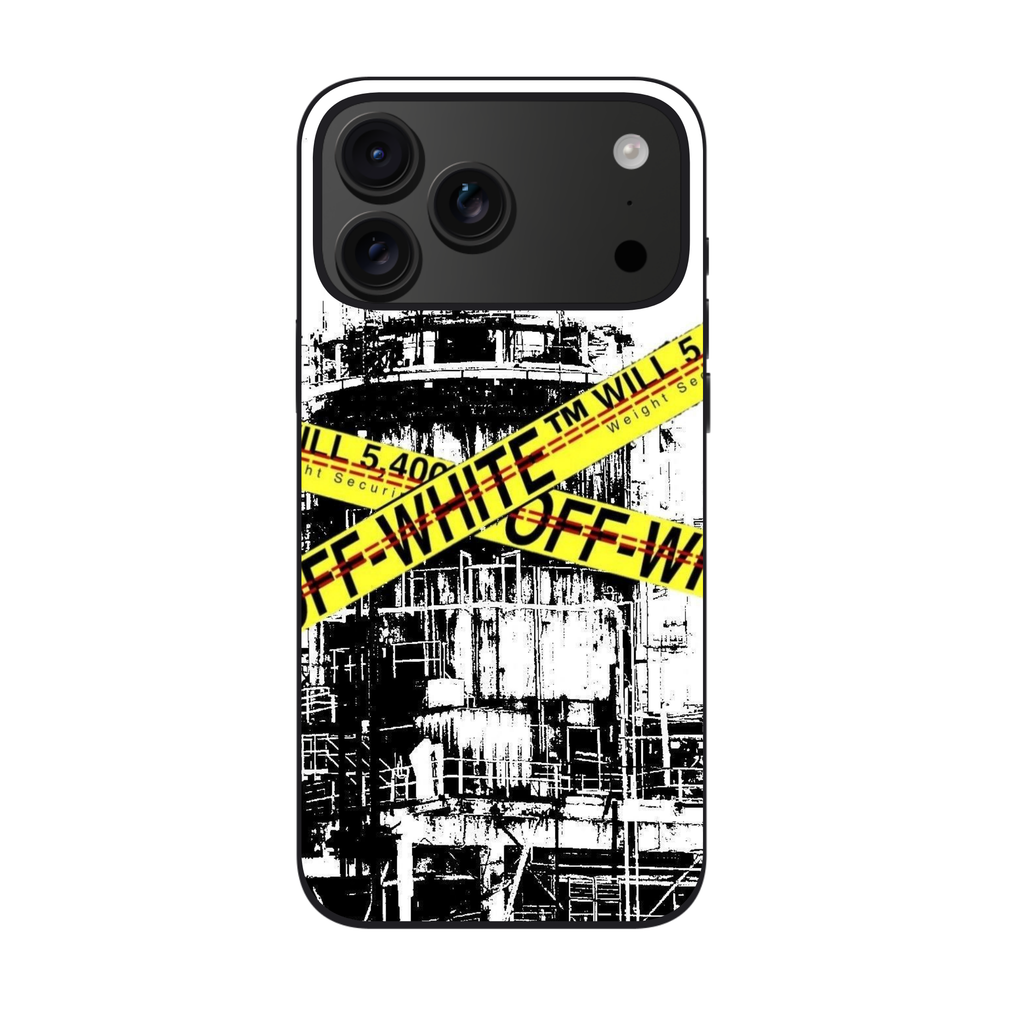 Off White Phone Case For iPhone Samsung Galaxy Pixel - Off White Industrial Warning Collage Poster
