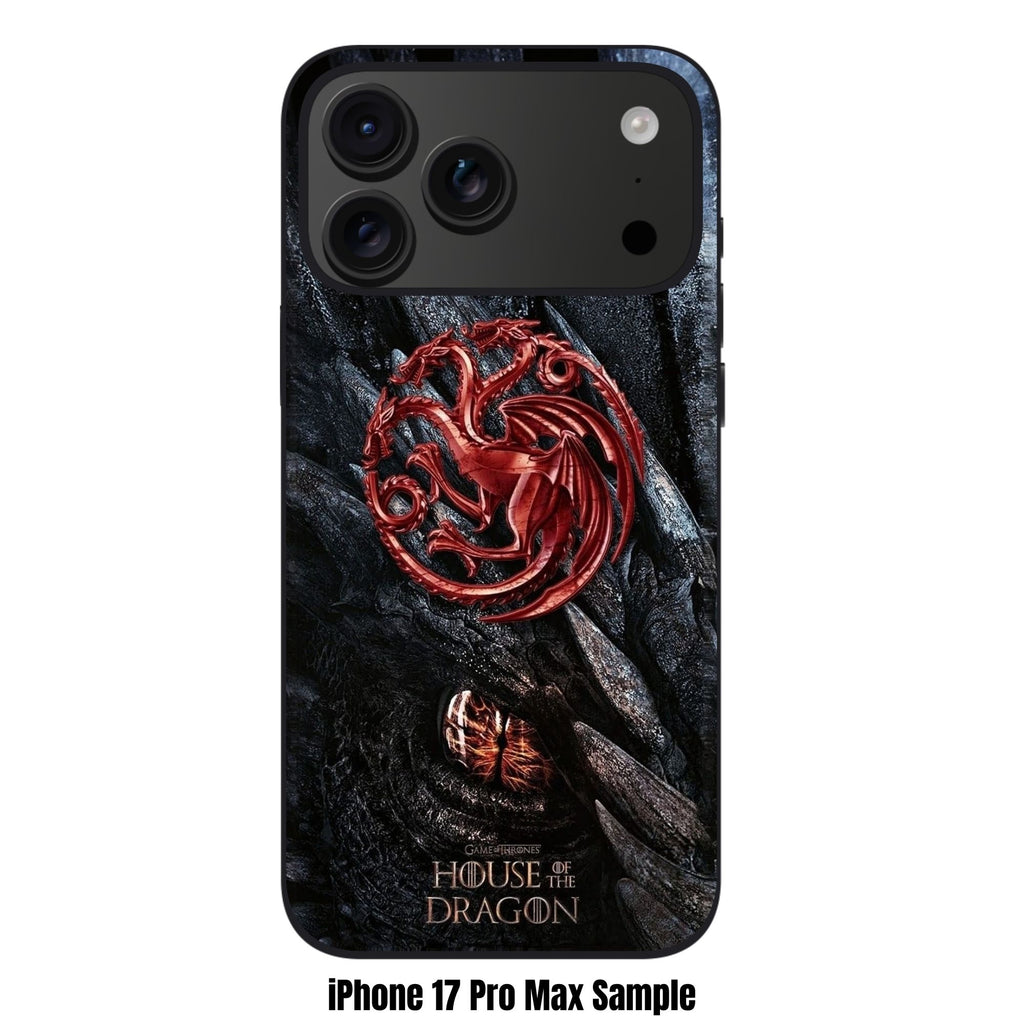House Of The Dragon Phone Case For iPhone Samsung Galaxy Pixel - House Of The Dragon Targaryen Sigil Poster In Dark Dragon Scales Background