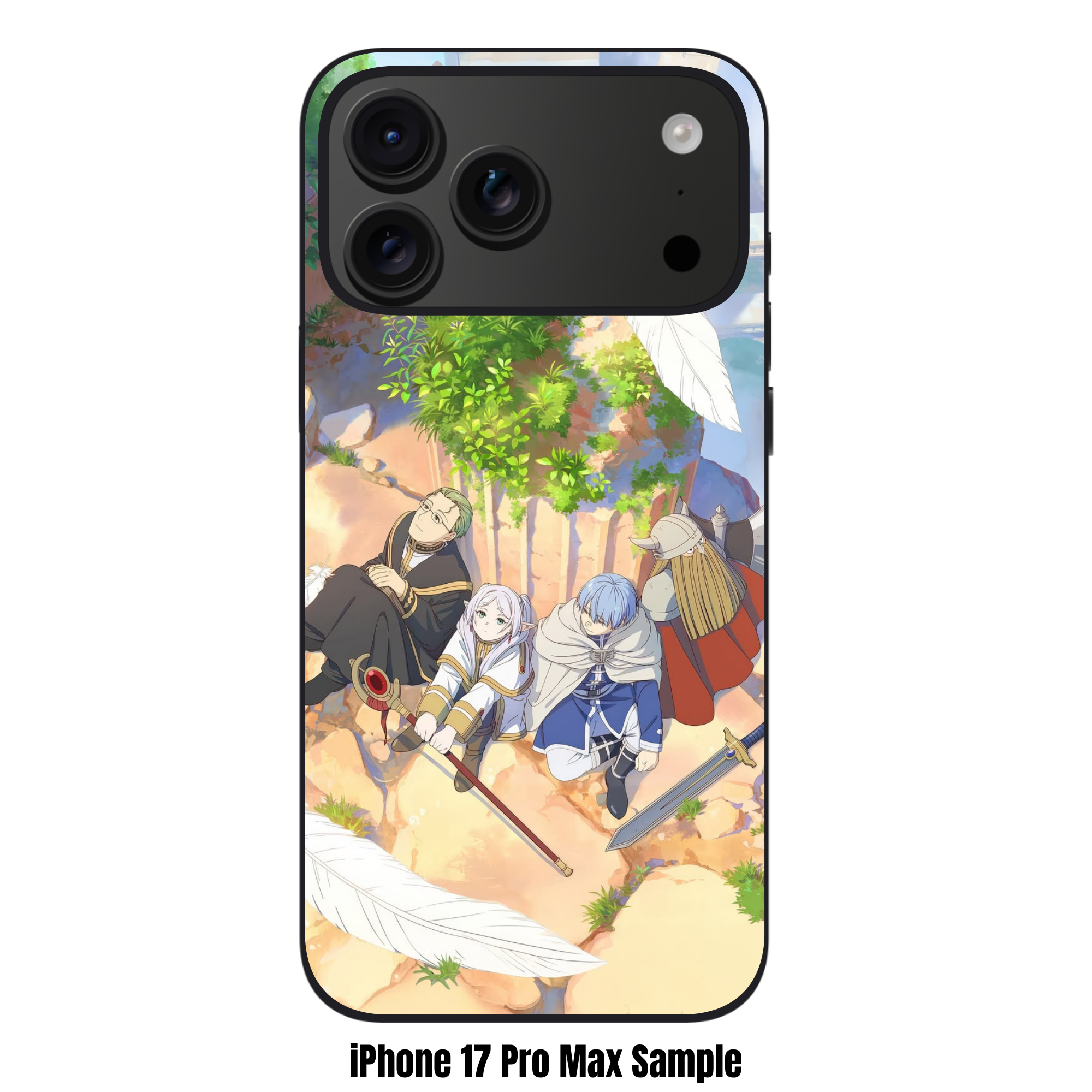 Frieren Beyond Journeys End Phone Case For iPhone Samsung Galaxy Pixel - The Hero Party Resting On Rocky Terrain