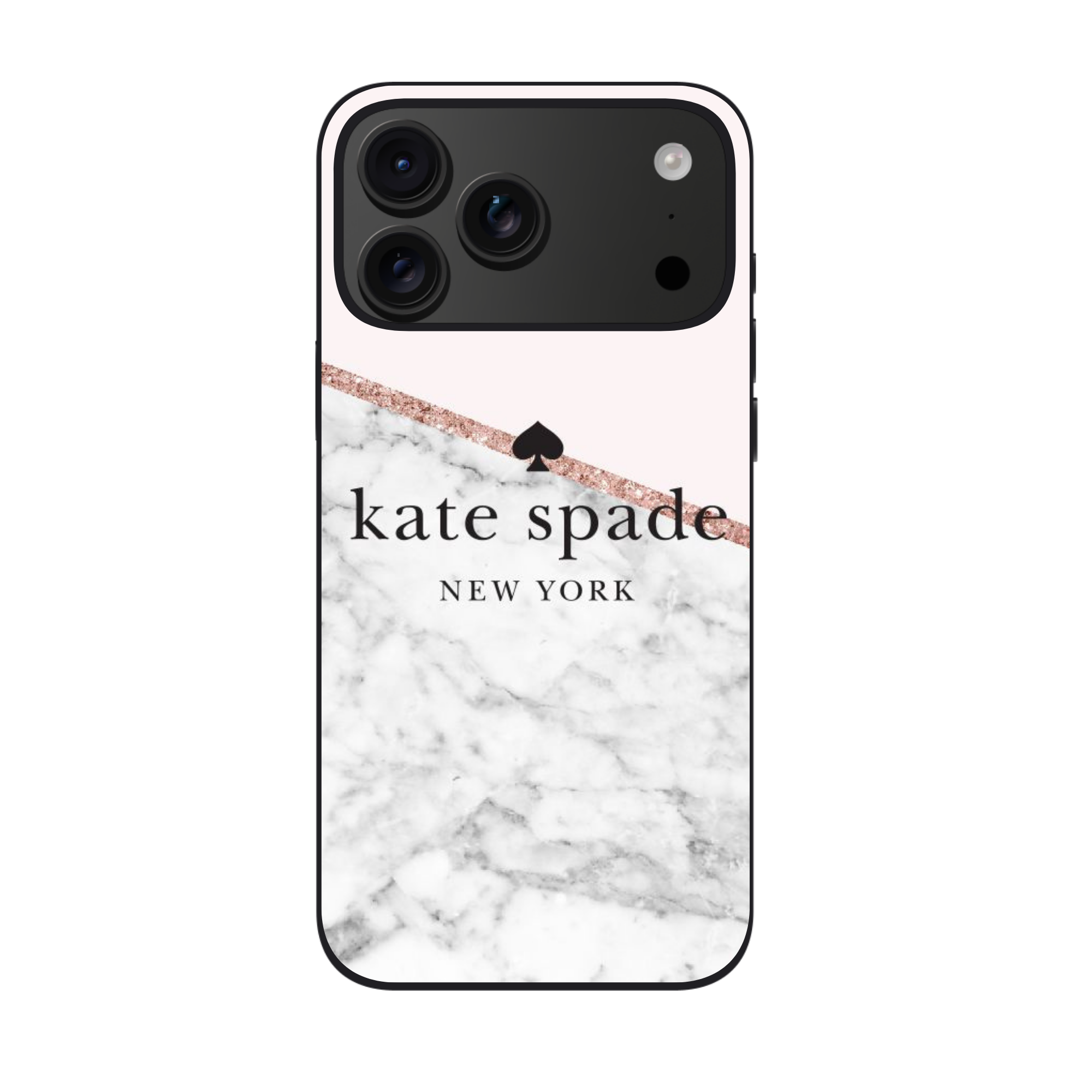 Kate Spade Phone Case For iPhone Samsung Galaxy Pixel - Kate Spade White Marble Pink Glitter