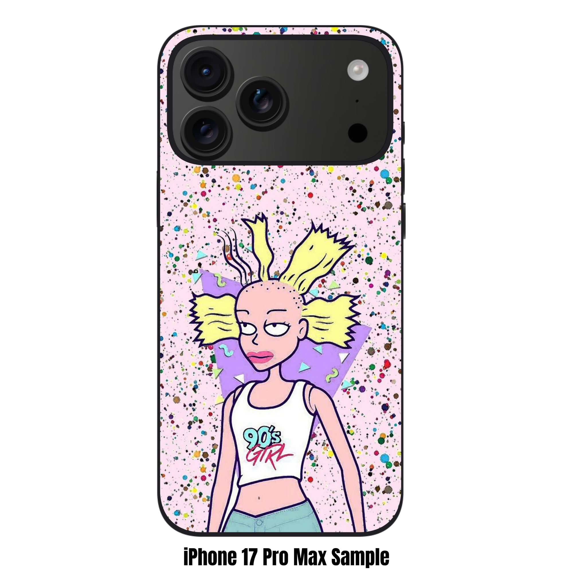 Rugrats Cynthia Phone Case For iPhone Samsung Galaxy Pixel - Cynthia Pickles In A 90s Girl Crop Top On A Multicolored Splatter Background