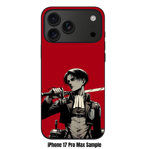 Attack on Titan Levi Phone Case For iPhone Samsung Galaxy Pixel - Levi Ackerman Holding A Sword Over His Shoulder On Red Background