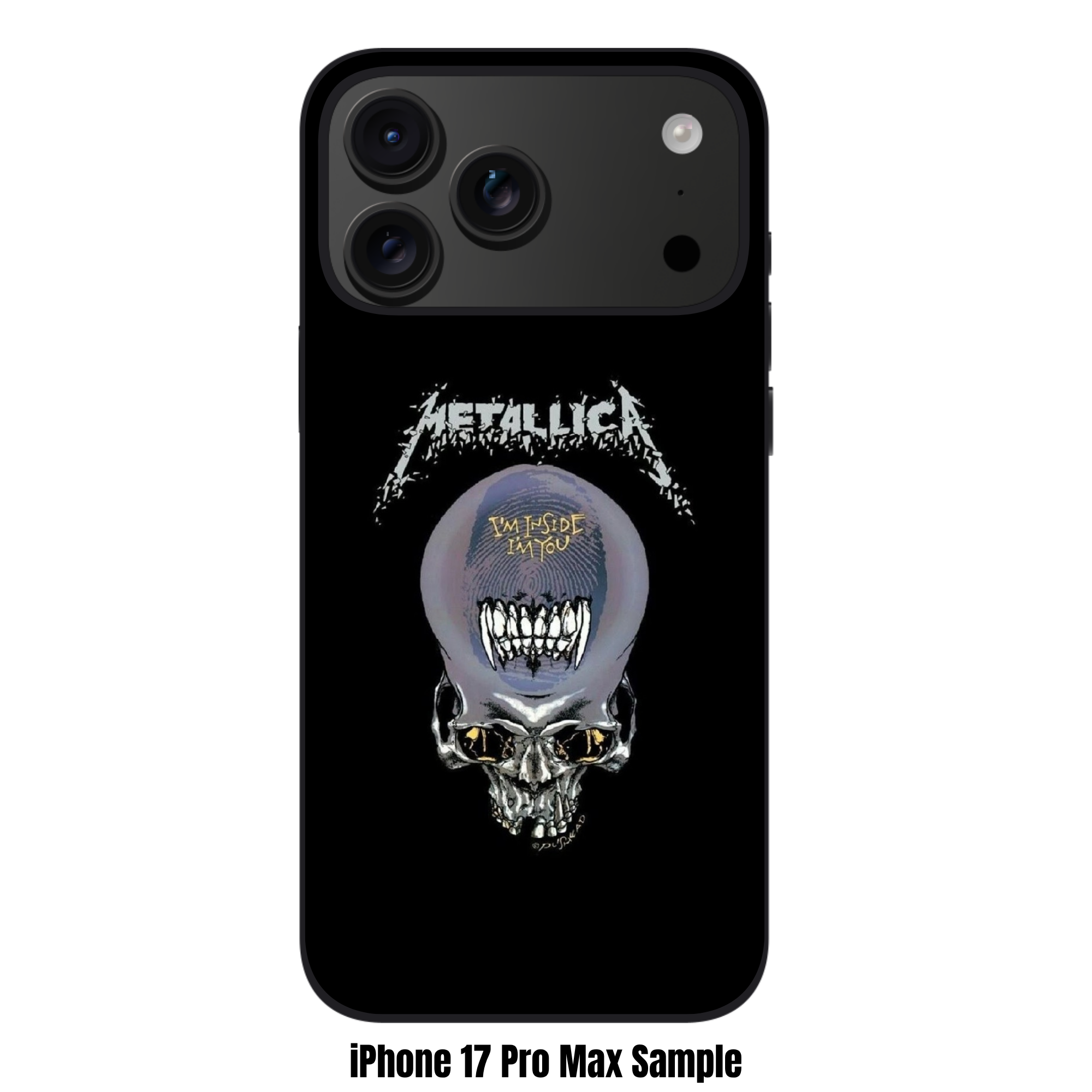 Metallica Phone Case For iPhone Samsung Galaxy Pixel - Metallica Im Inside Im You Pushead Skull On Black Background
