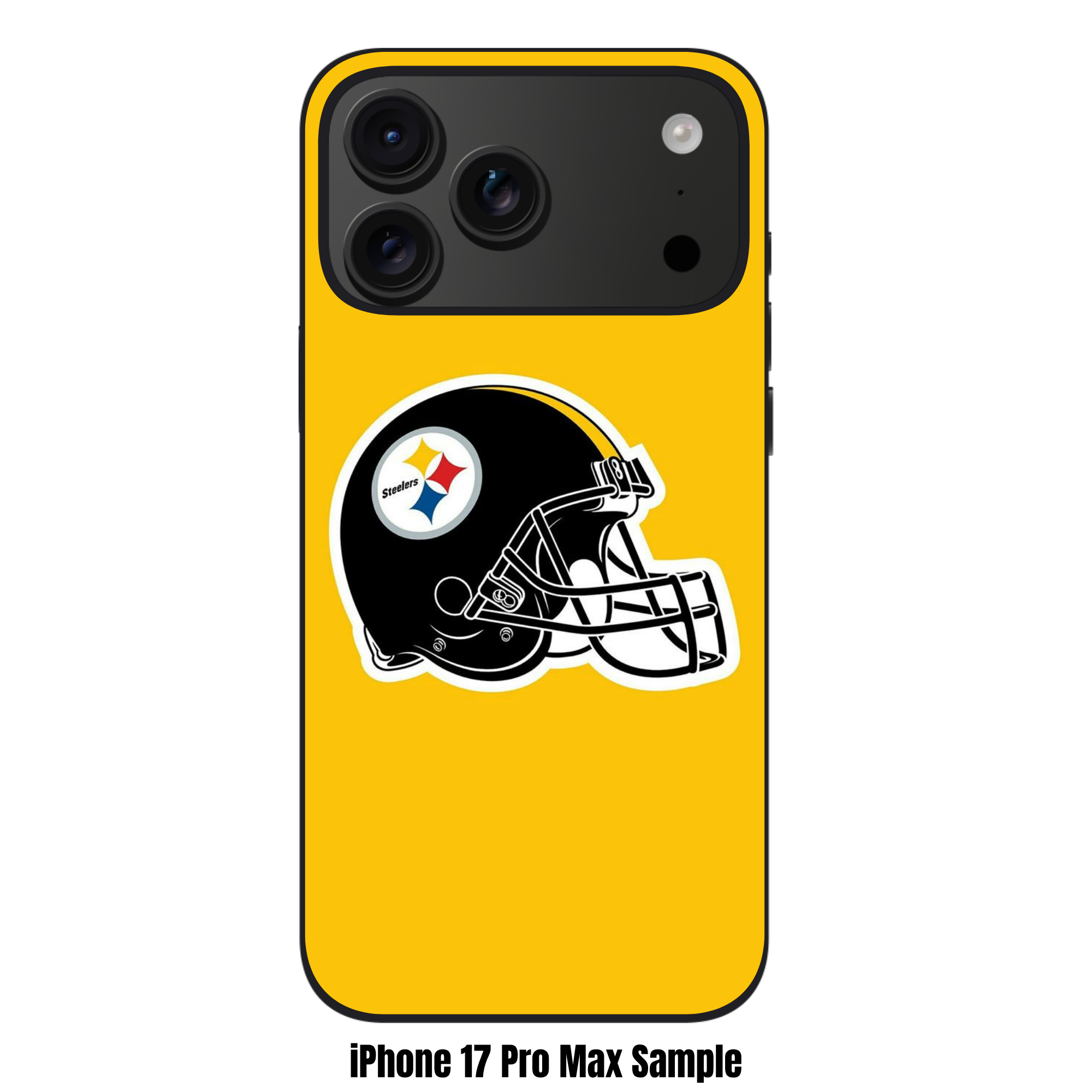 NFL Pittsburgh Steelers Phone Case For iPhone Samsung Galaxy Pixel - Pittsburgh Steelers Black Helmet On Yellow Background