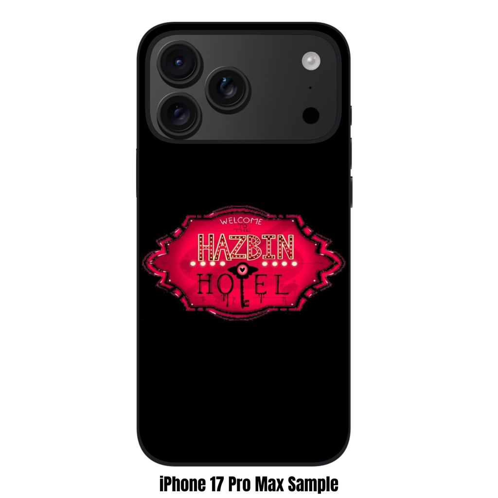 Hazbin Hotel Phone Case For iPhone Samsung Galaxy Pixel - Hazbin Hotel Neon Sign Logo On Black Background