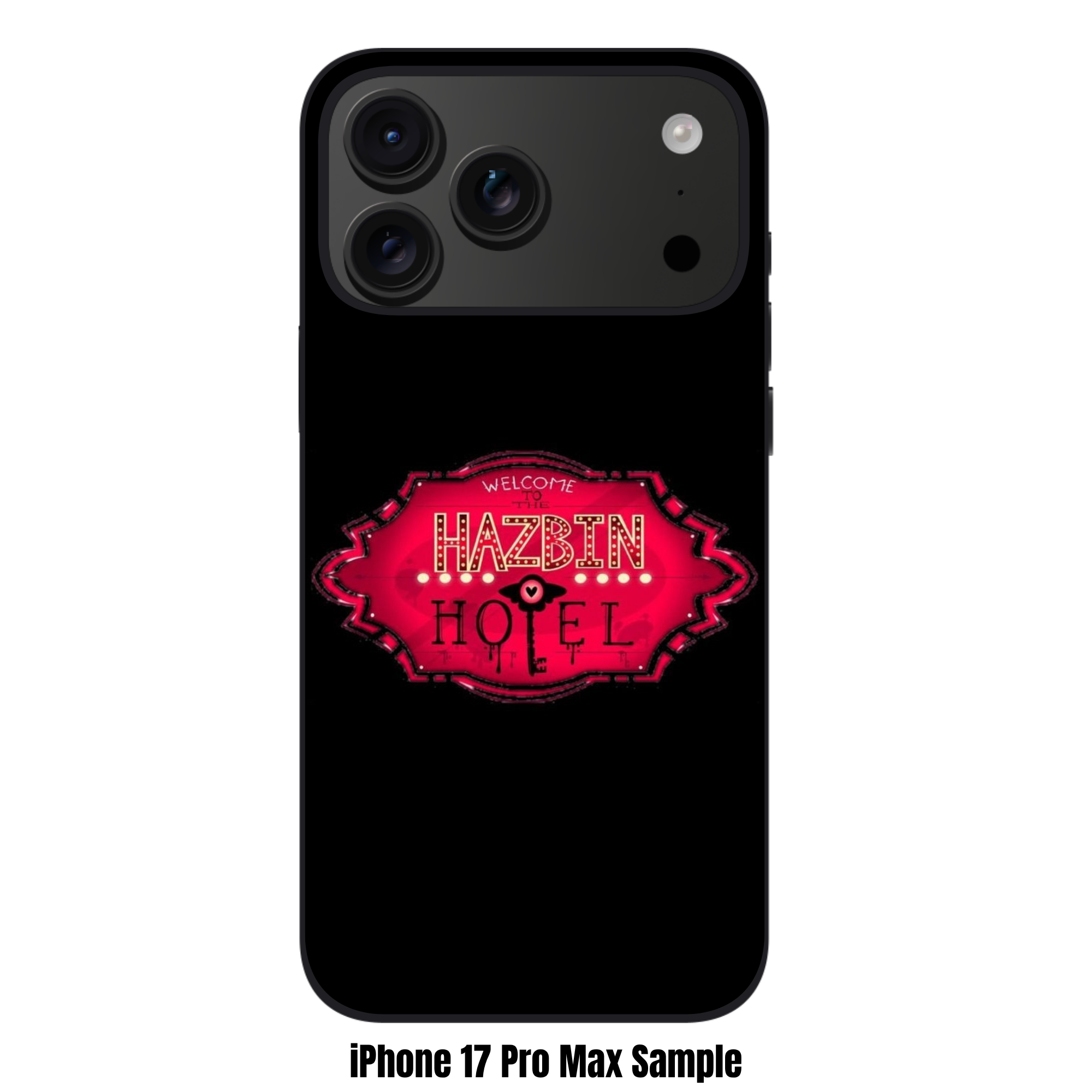 Hazbin Hotel Phone Case For iPhone Samsung Galaxy Pixel - Hazbin Hotel Neon Sign Logo On Black Background