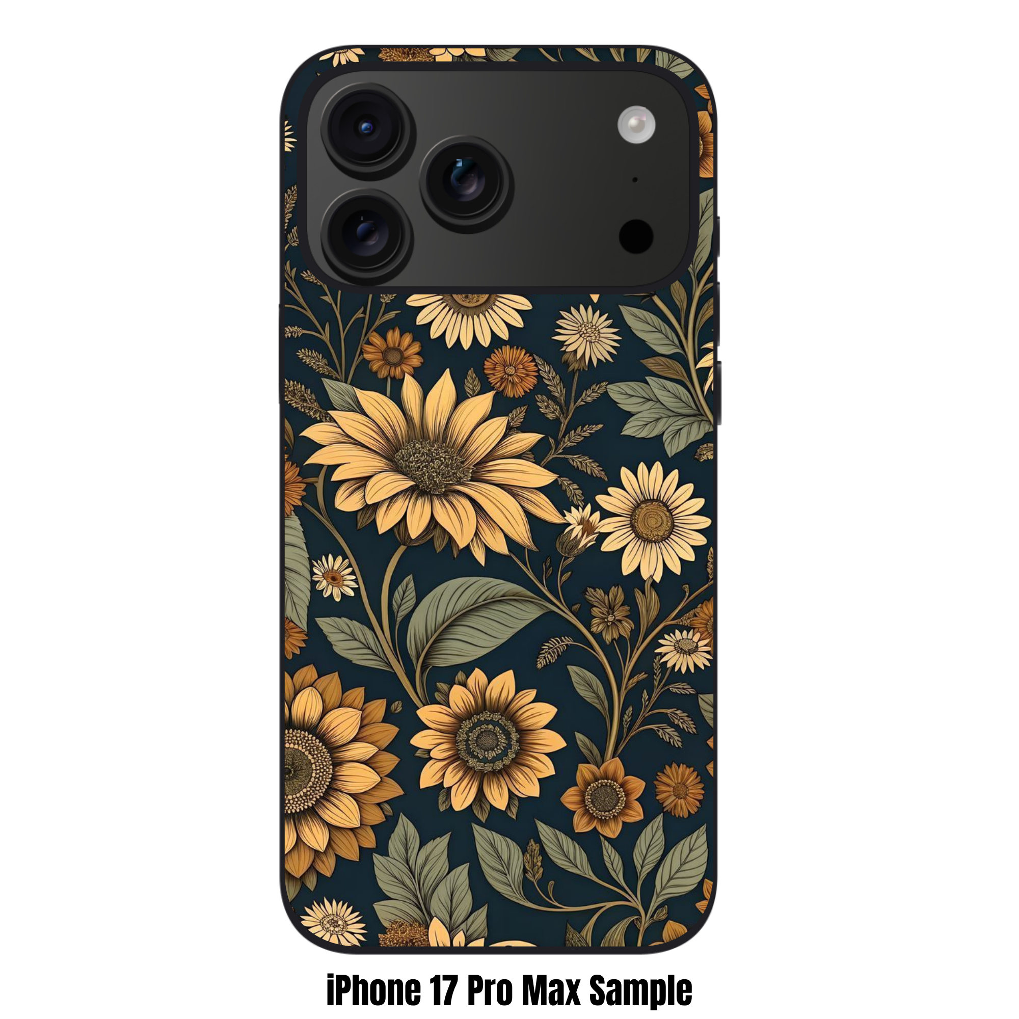 Floral Pattern Phone Case For iPhone Samsung Galaxy Pixel - Vintage Sunflower Botanical Floral Pattern