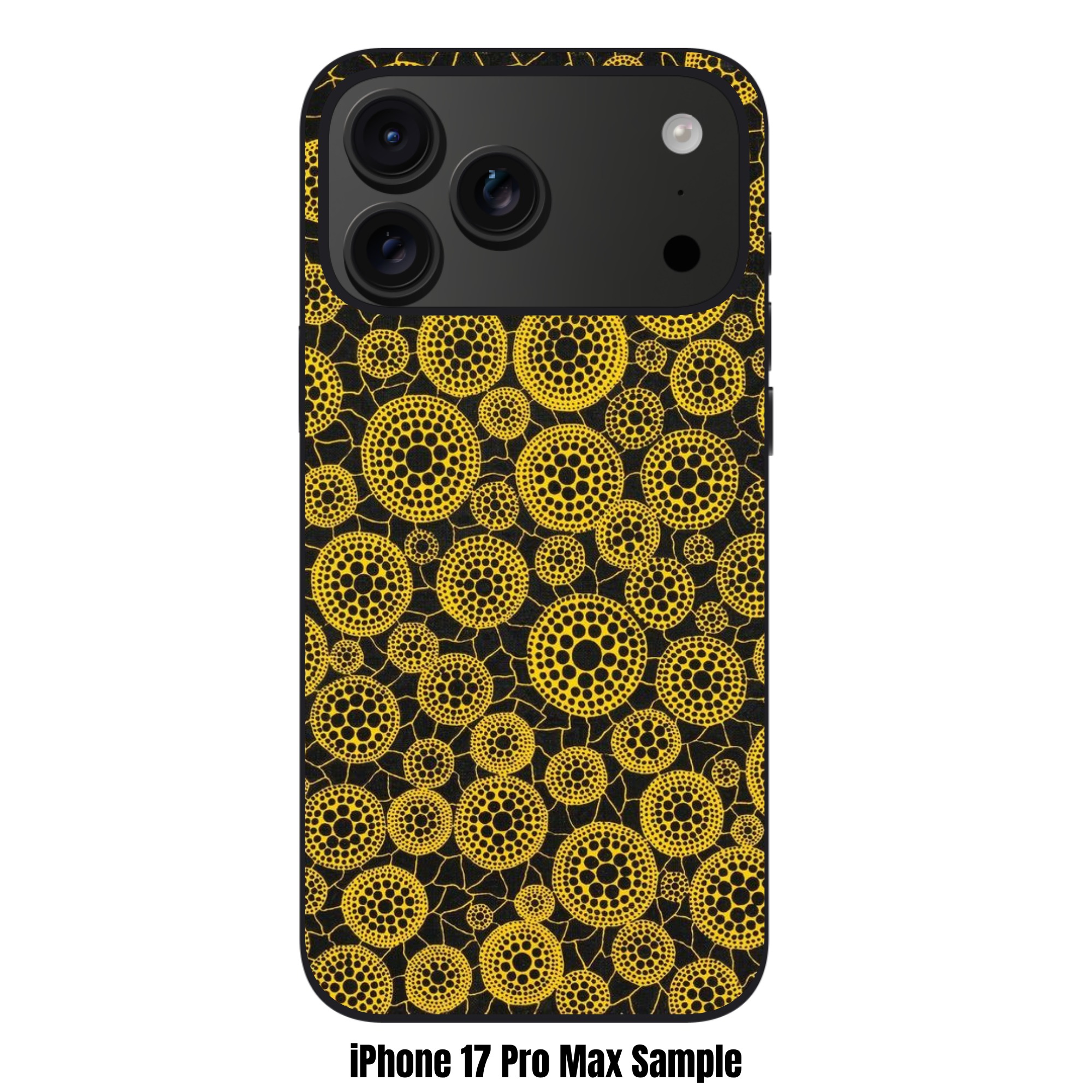 Yayoi Kusama Phone Case For iPhone Samsung Galaxy Pixel - Yayoi Kusama Stars Yellow And Black Polka Dot Pattern