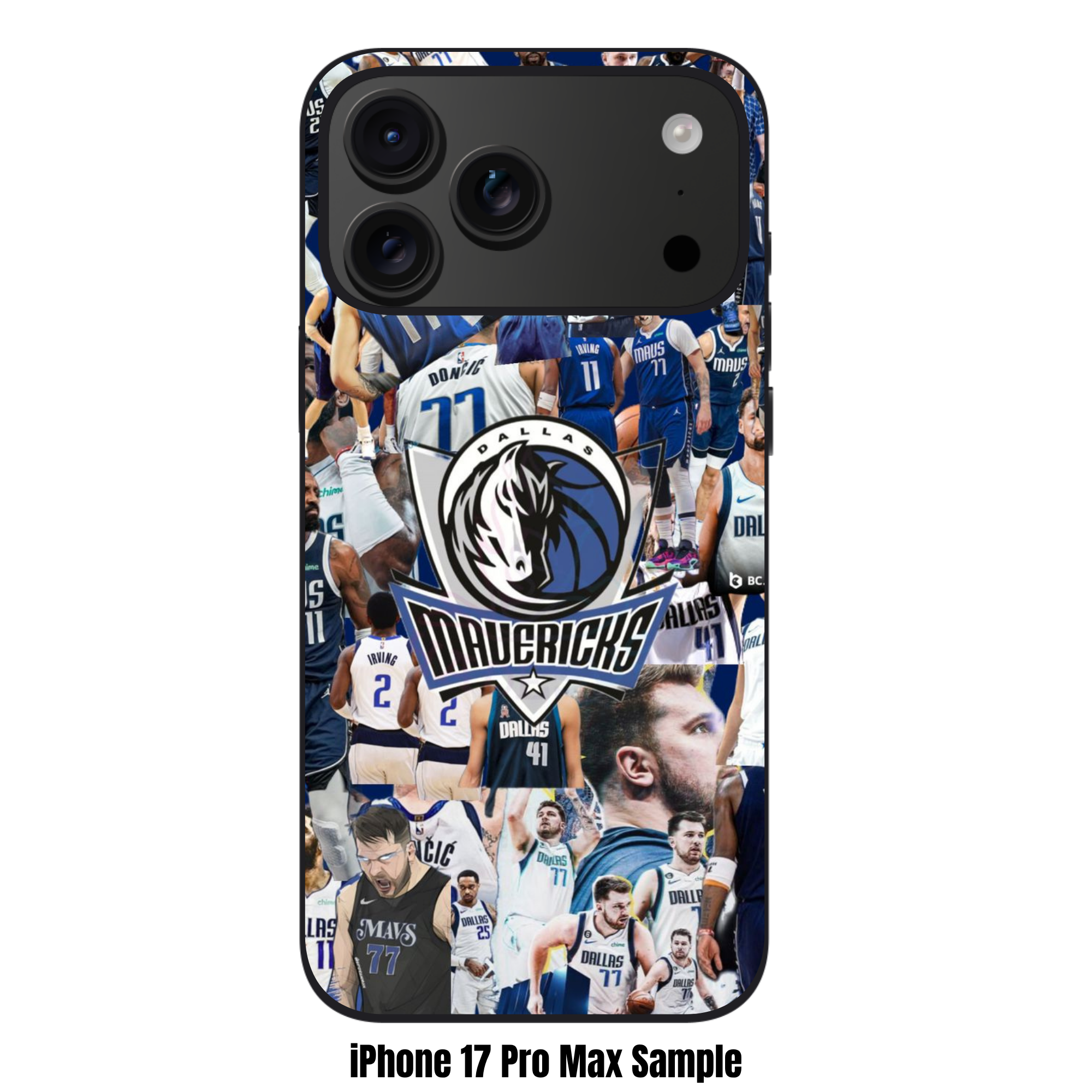 NBA Dallas Mavericks Phone Case For iPhone Samsung Galaxy Pixel - Dallas Mavericks Logo And Players Collage Poster