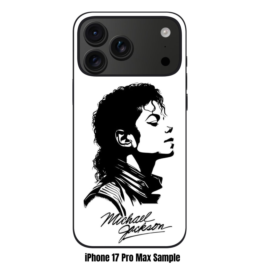 Michael Jackson Phone Case For iPhone Samsung Galaxy Pixel - Michael Jackson Stencil Portrait In White Background