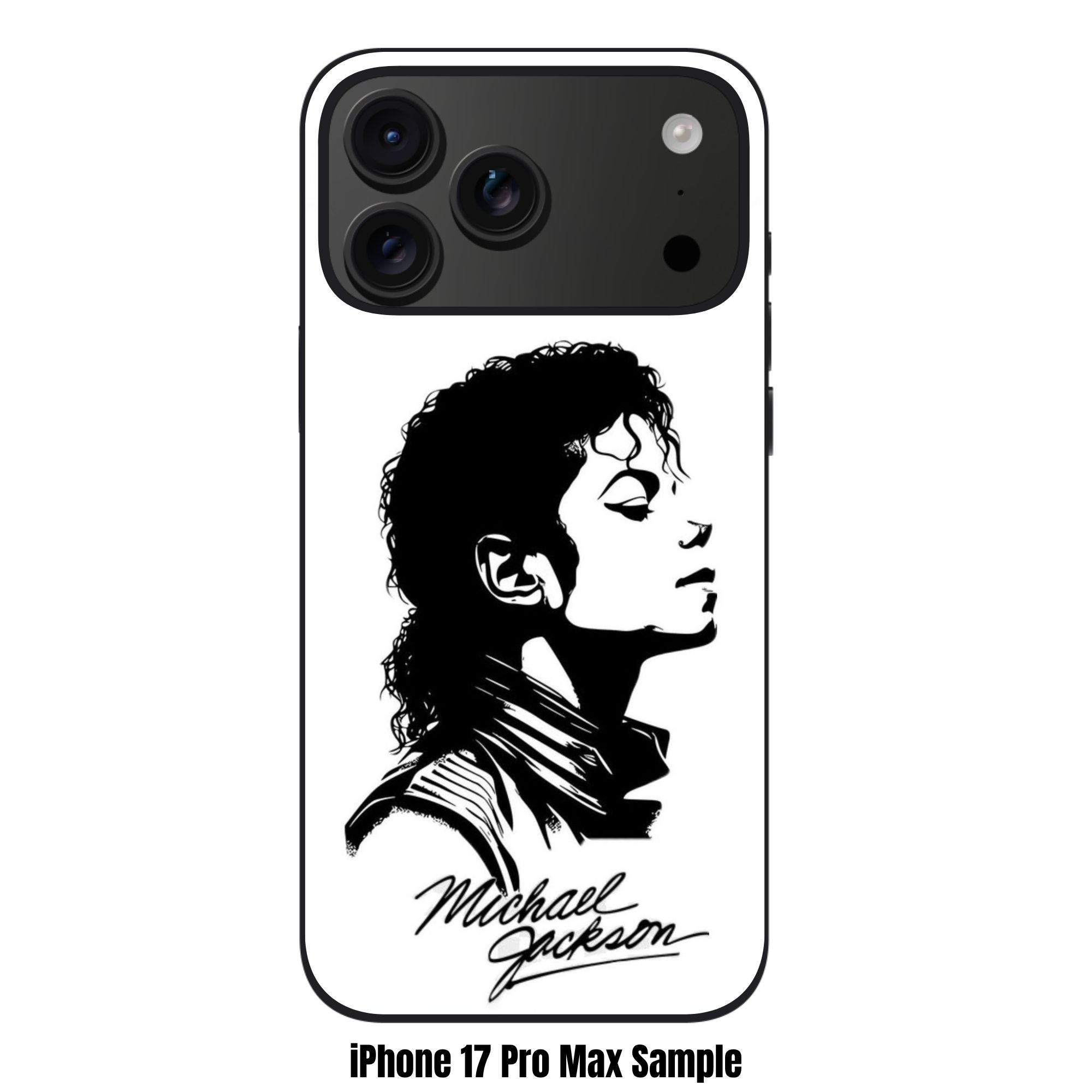 Michael Jackson Phone Case For iPhone Samsung Galaxy Pixel - Michael Jackson Stencil Portrait In White Background