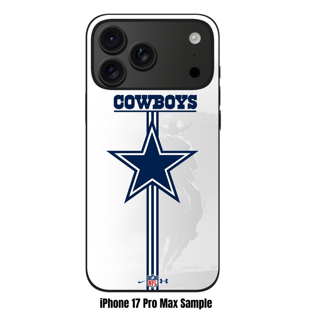 NFL Dallas Cowboys Phone Case For iPhone Samsung Galaxy Pixel - Dallas Cowboys Logo And Vertical Stripes On White Background