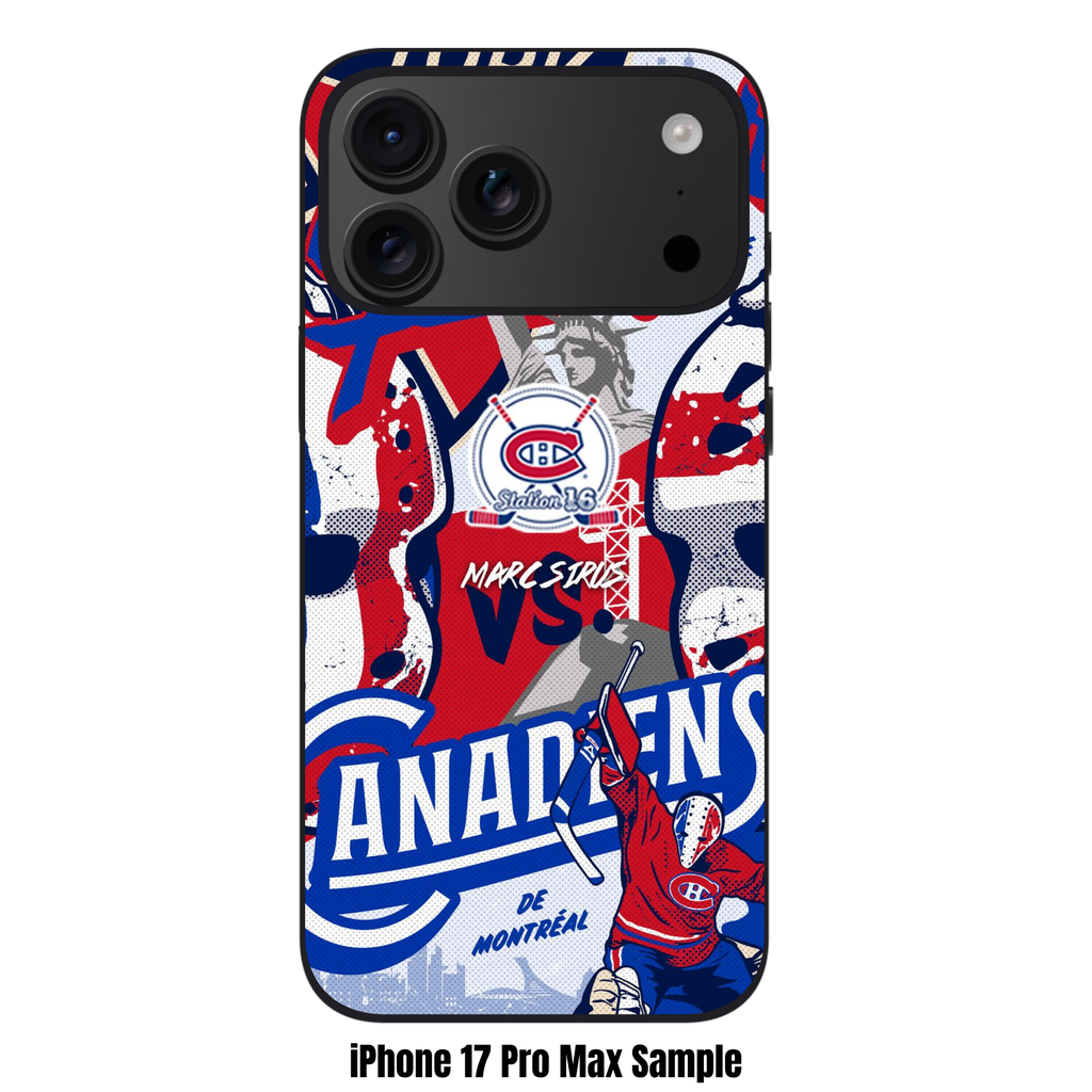 NHL Montreal Canadiens Phone Case For iPhone Samsung Galaxy Pixel - New York Rangers And Montreal Canadiens Statue Of Liberty Collage