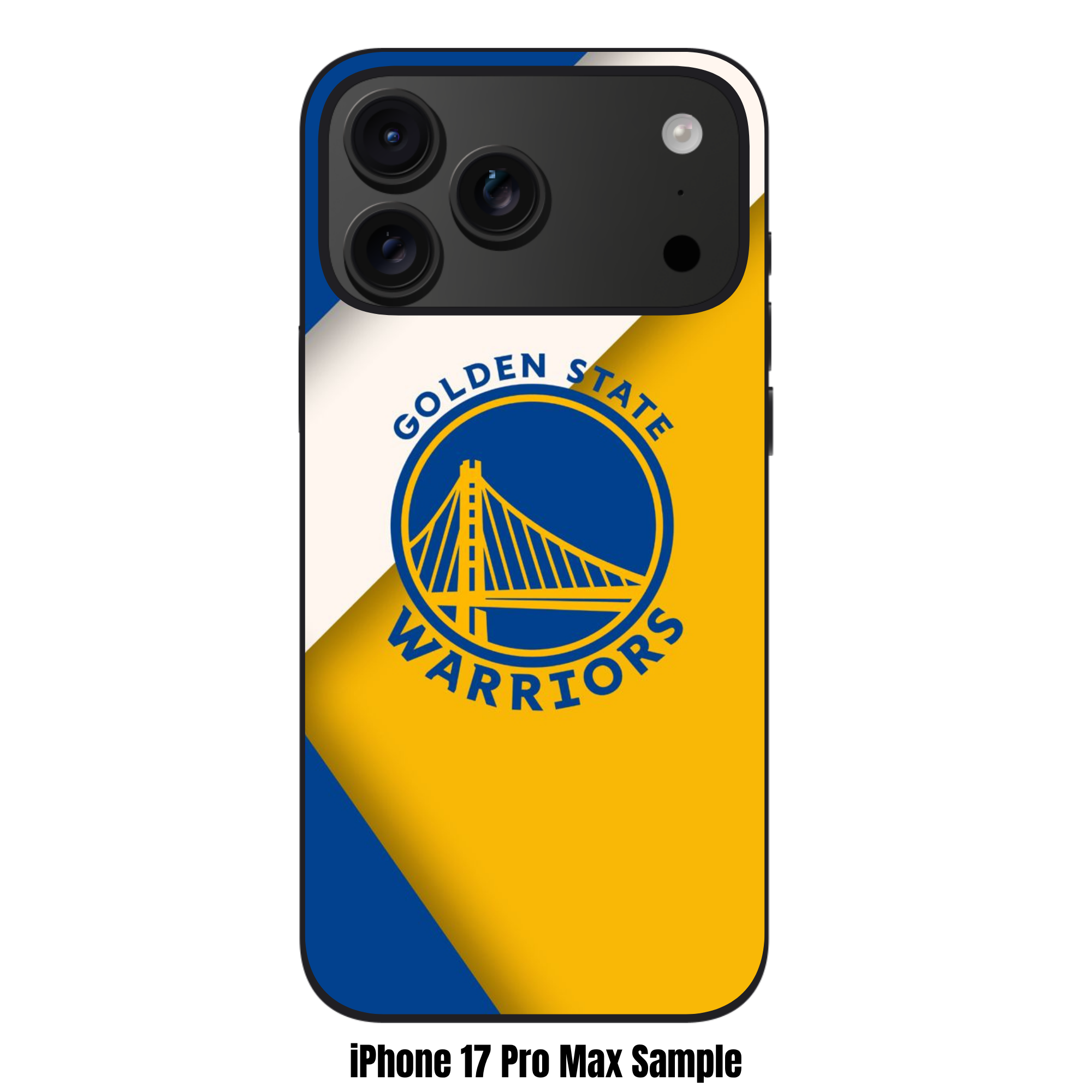 NBA Golden State Warriors Phone Case For iPhone Samsung Galaxy Pixel - Golden State Warriors Logo On Blue Yellow And White Diagonal Stripe Background