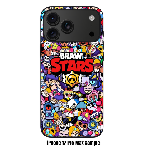 Brawl Stars Phone Case For iPhone Samsung Galaxy Pixel - Brawl Stars Logo On Brawlers Pattern Background