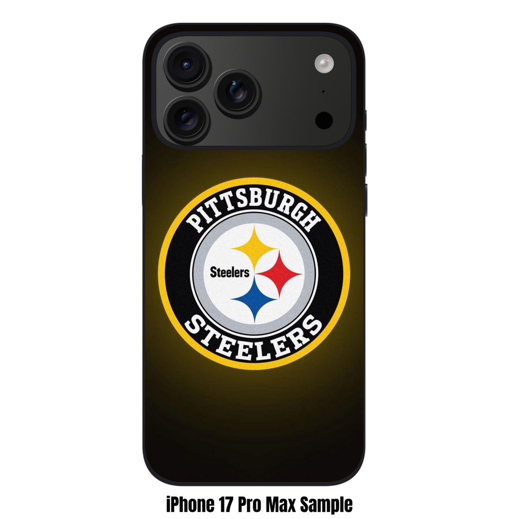 NFL Pittsburgh Steelers Phone Case For iPhone Samsung Galaxy Pixel - Pittsburgh Steelers Logo On Black Gradient Background