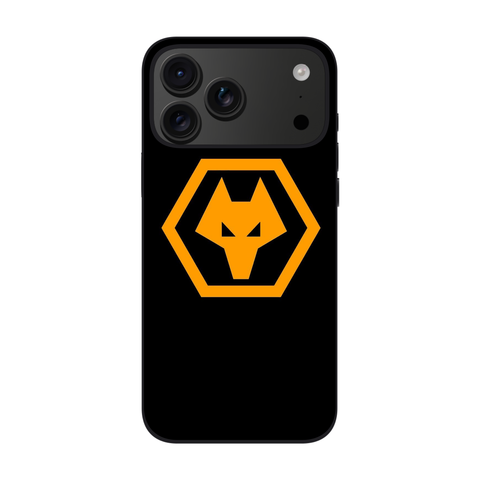 Wolverhampton Wanderers FC Phone Case For iPhone Samsung Galaxy Pixel - Wolverhampton Wanderers FC Crest On Black Background