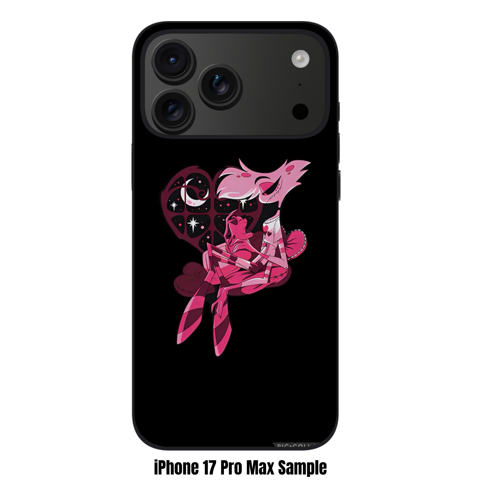 Hazbin Hotel Angel Dust Phone Case For iPhone Samsung Galaxy Pixel - Angel Dust And Fat Nuggets Illustration On Black Background