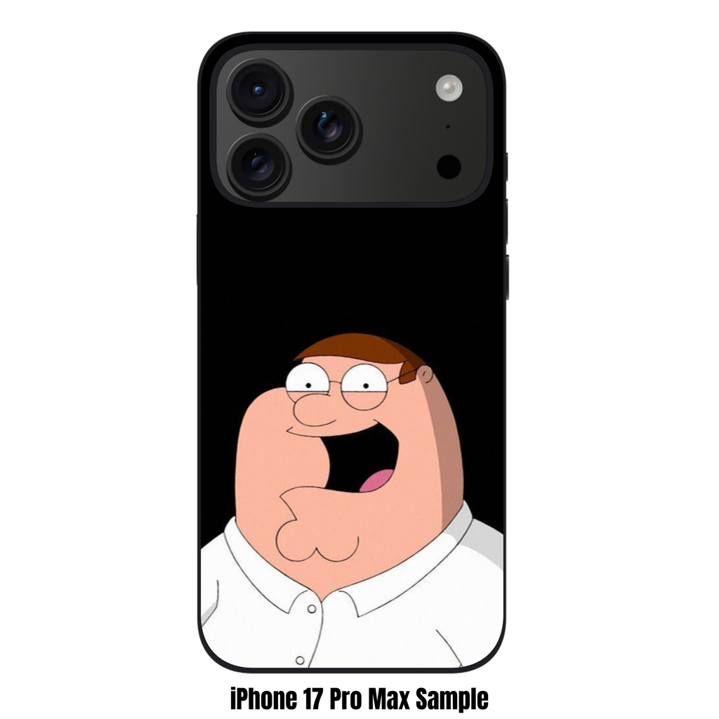 Family Guy Peter Griffin Phone Case For iPhone Samsung Galaxy Pixel - Peter Griffin Laughing On Black Background