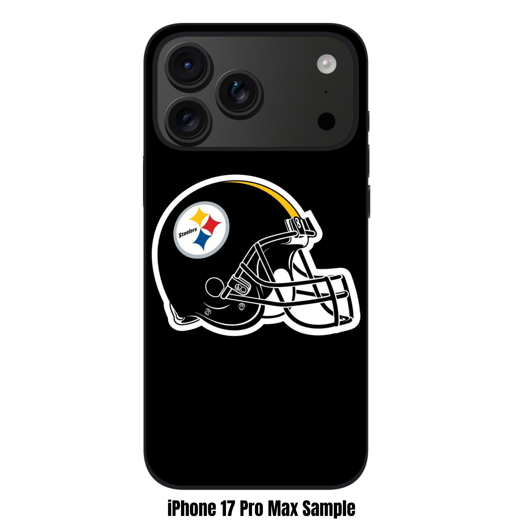 NFL Pittsburgh Steelers Phone Case For iPhone Samsung Galaxy Pixel - Pittsburgh Steelers Black Helmet On Black Background