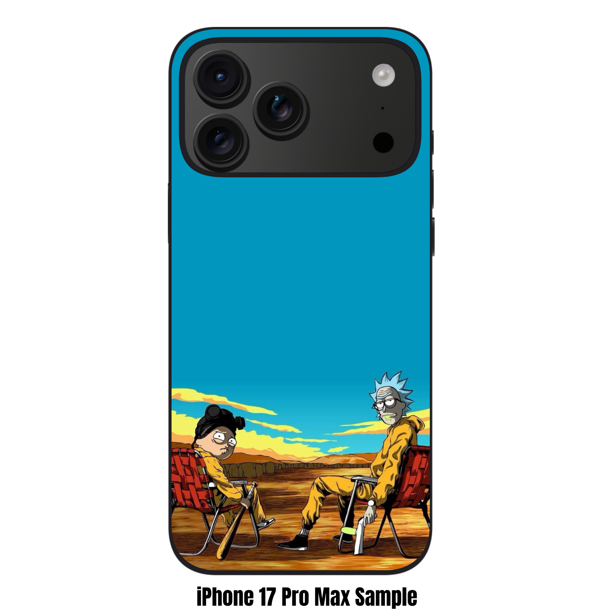 Rick And Morty Phone Case For iPhone Samsung Galaxy Pixel - Rick And Morty As Jesse Pinkman And Walter White On Desert Background
