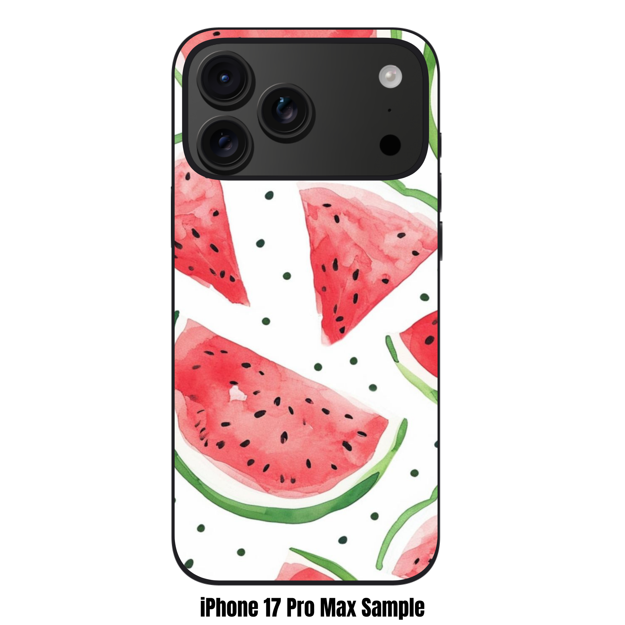 Watermelon Pattern Phone Case For iPhone Samsung Galaxy Pixel - Watercolor Watermelon Slice Pattern In White Background