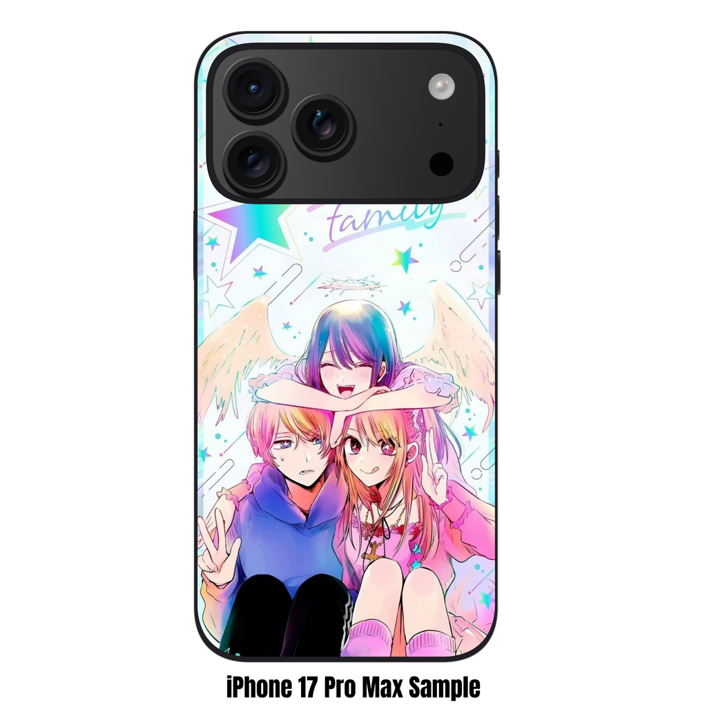 Oshi No Ko Phone Case For iPhone Samsung Galaxy Pixel - The Hoshino Family In Pastel Color Art Style