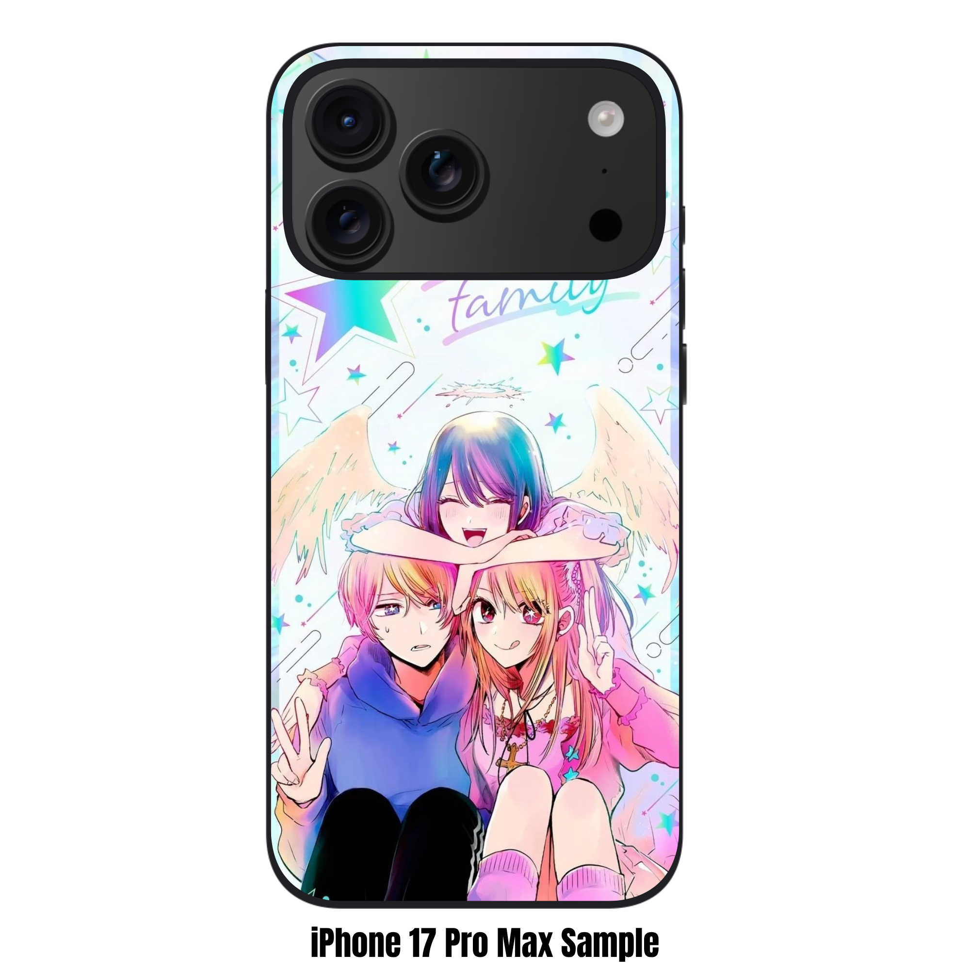 Oshi No Ko Phone Case For iPhone Samsung Galaxy Pixel - The Hoshino Family In Pastel Color Art Style