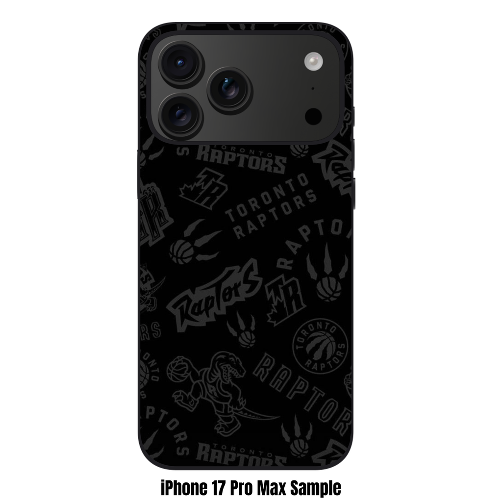 NBA Toronto Raptors Phone Case For iPhone Samsung Galaxy Pixel - Toronto Raptors Multi Logos Pattern On Black Background