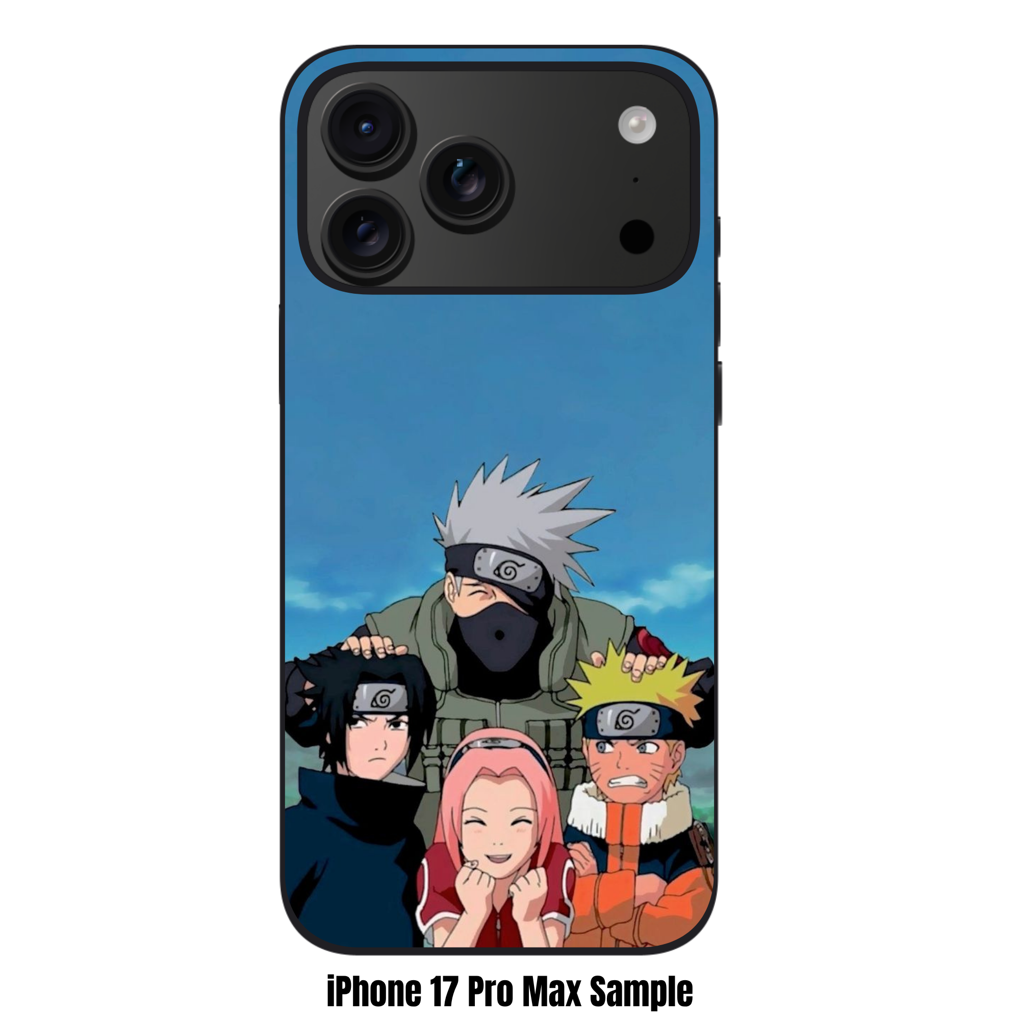 Naruto Phone Case For iPhone Samsung Galaxy Pixel - Team 7 With Kakashi Naruto Sasuke And Sakura Under A Blue Sky