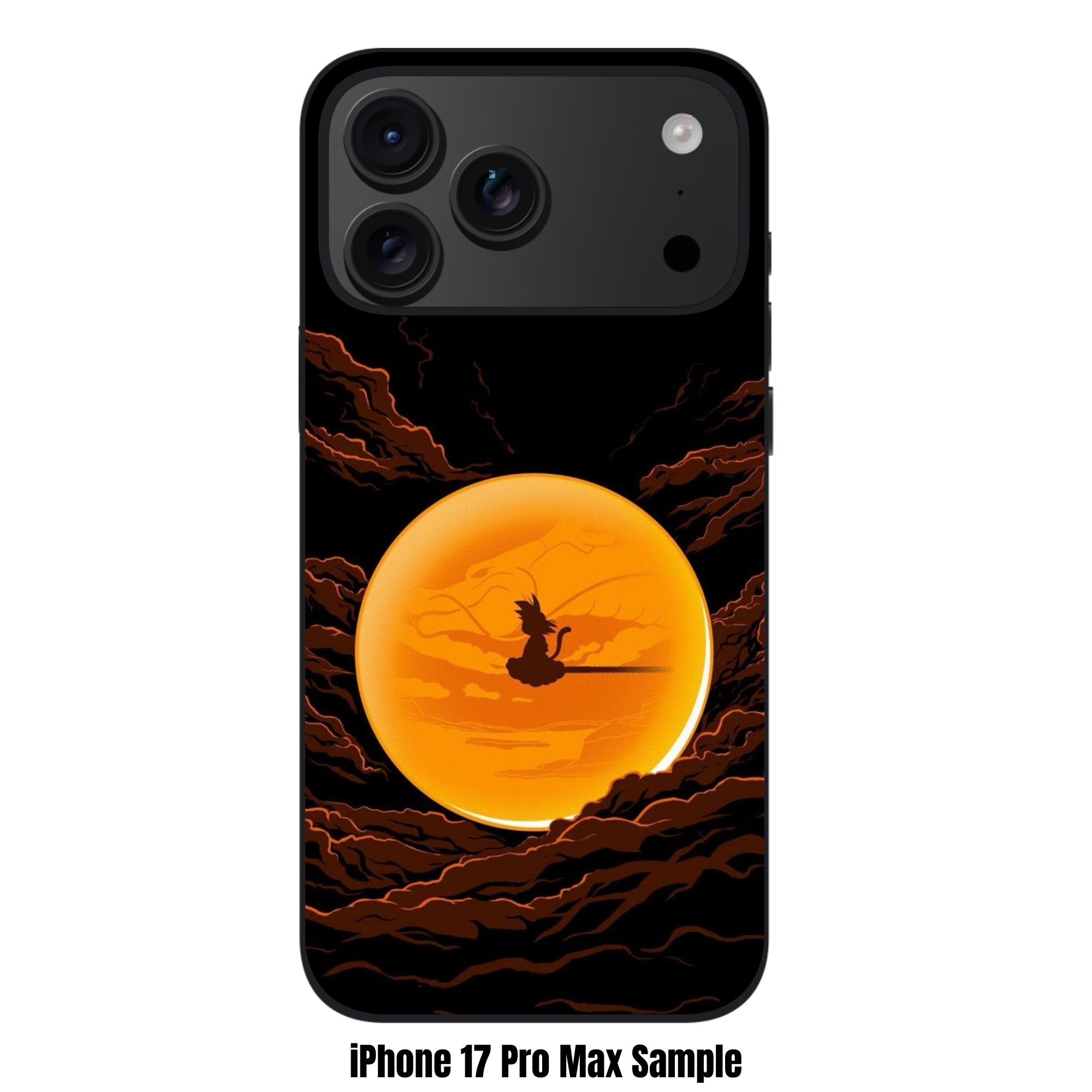 Dragon Ball Goku Phone Case For iPhone Samsung Galaxy Pixel - Goku Riding Nimbus In Full Moon