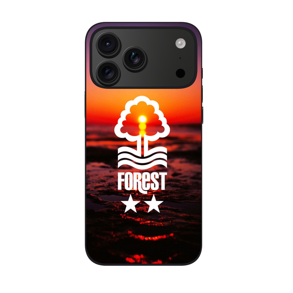 Nottingham Forest FC Phone Case For iPhone Samsung Galaxy Pixel - Nottingham Forest White Two Star Logo Sunset Art