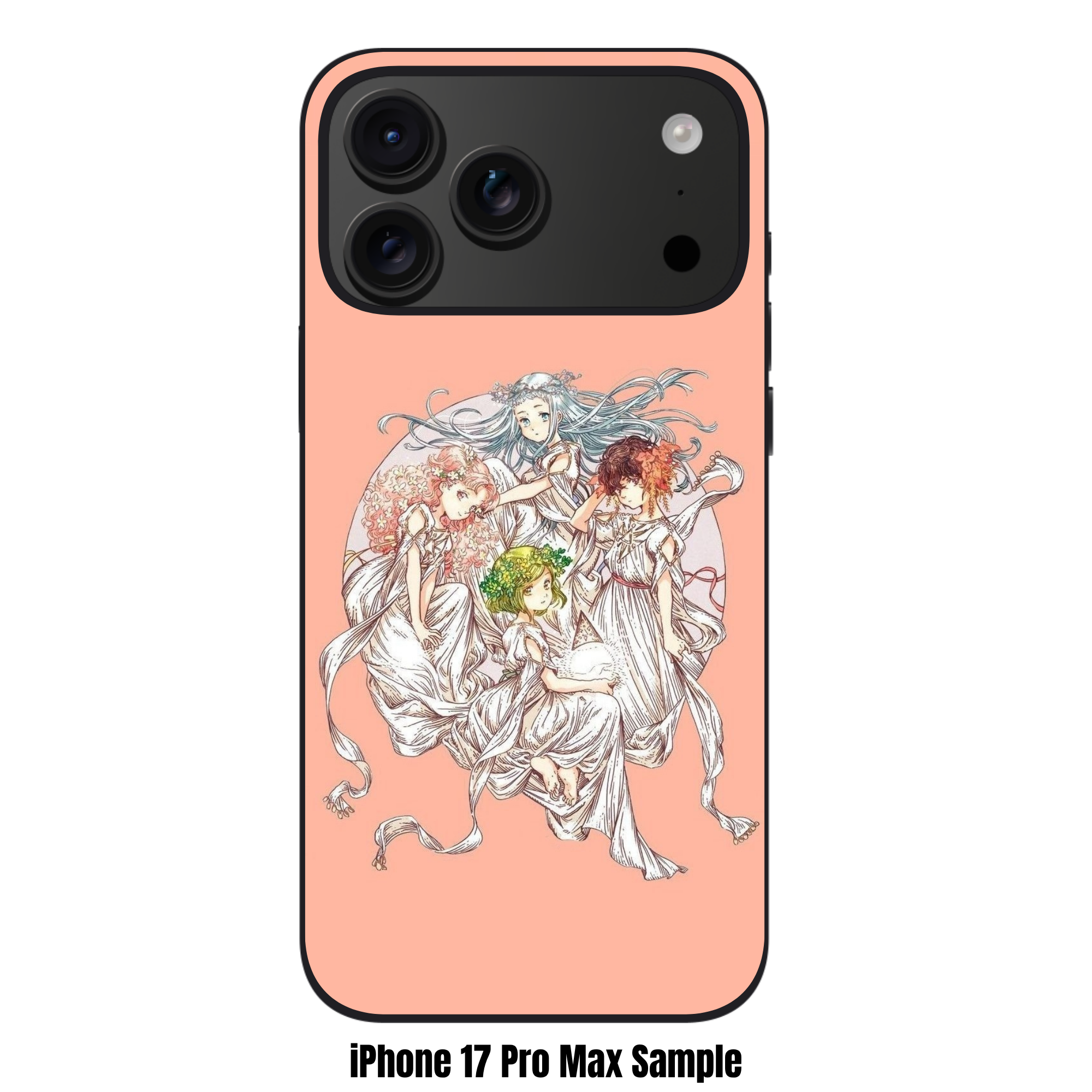 Witch Hat Atelier Phone Case For iPhone Samsung Galaxy Pixel - Witch Hat Atelier Group Portrait In Front Of Circular White Frame On Peach Background
