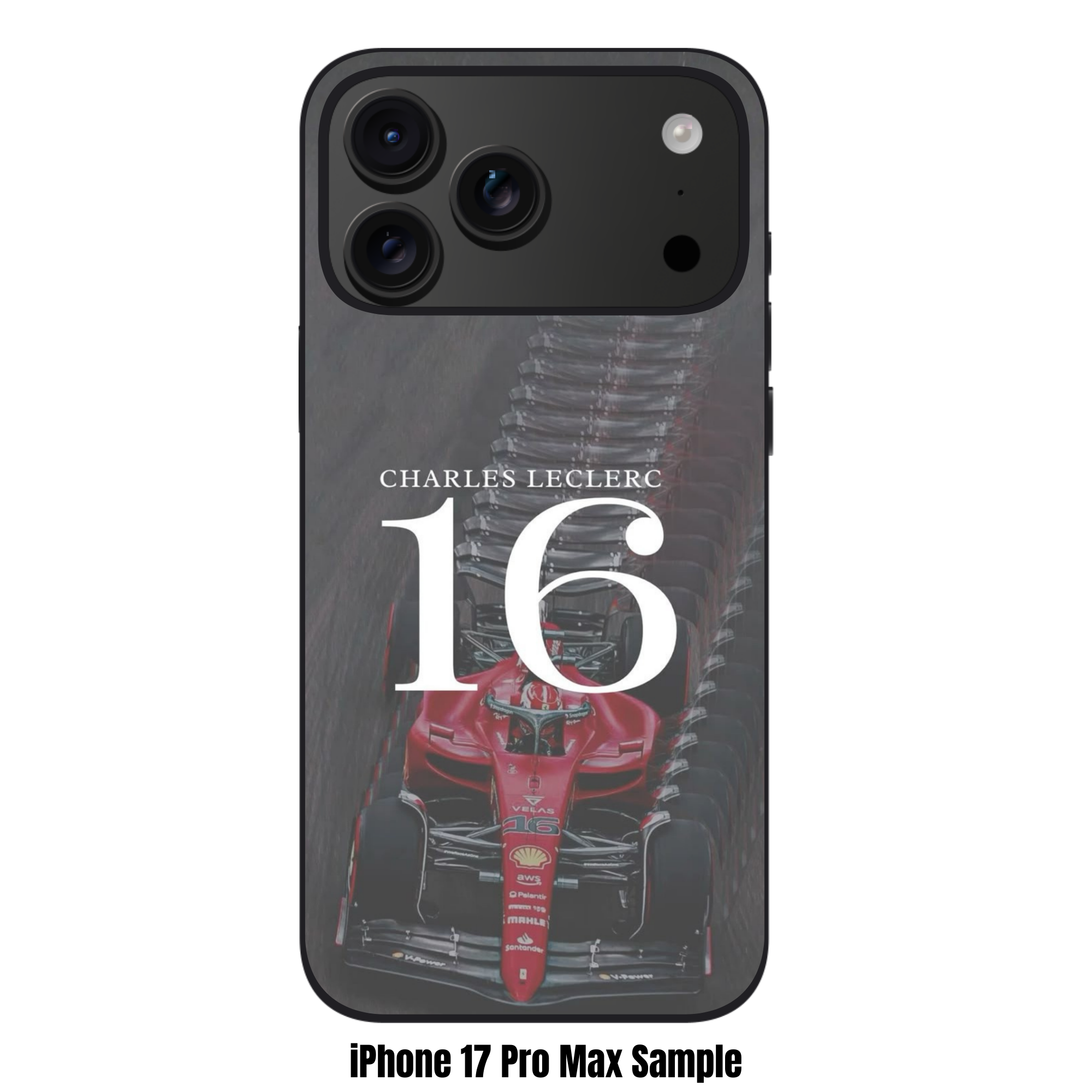 F1 Formula 1 Charles Leclerc Phone Case For iPhone Samsung Galaxy Pixel - Charles Leclerc Car And Ghosting Motion Effect On Dark Background