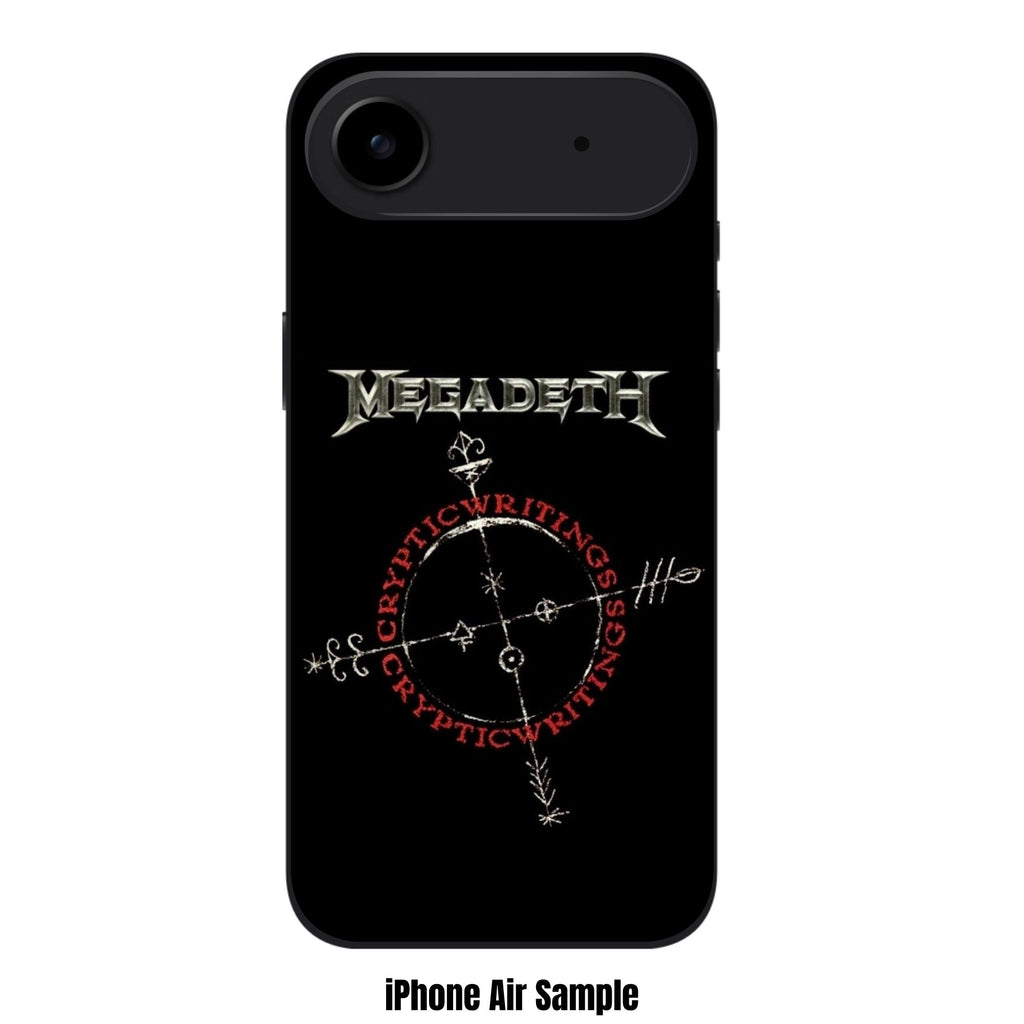 Megadeth Phone Case For iPhone Samsung Galaxy Pixel - Megadeth Metallic Logo And Cryptic Writings Symbol On Black Background