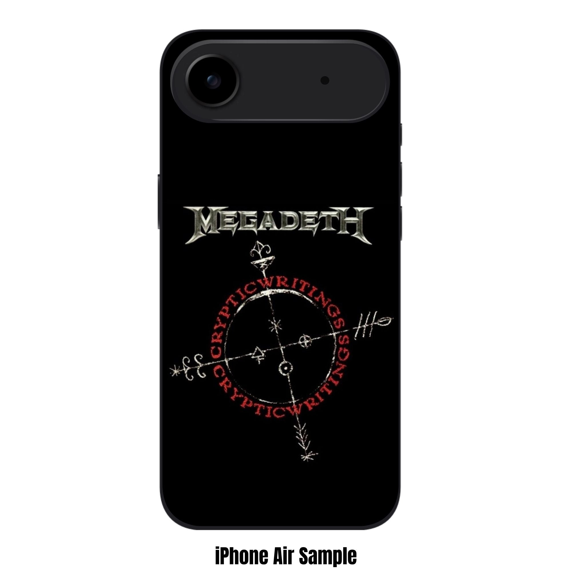 Megadeth Phone Case For iPhone Samsung Galaxy Pixel - Megadeth Metallic Logo And Cryptic Writings Symbol On Black Background